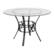 Front. Alamont Home - Carlisle 45'' Round Glass Dining Table with Crescent Style Metal Frame - Clear Top/Black Frame.