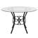 Alt View 11. Alamont Home - Carlisle 45'' Round Glass Dining Table with Crescent Style Metal Frame - Clear Top/Black Frame.