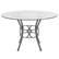 Alt View 11. Alamont Home - Carlisle 48'' Round Glass Dining Table with Crescent Style Metal Frame - Clear Top/Silver Frame.