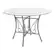 Front. Alamont Home - Princeton 45'' Round Glass Dining Table with Curl Accent Matte Metal Frame - Clear Top/Silver Frame.