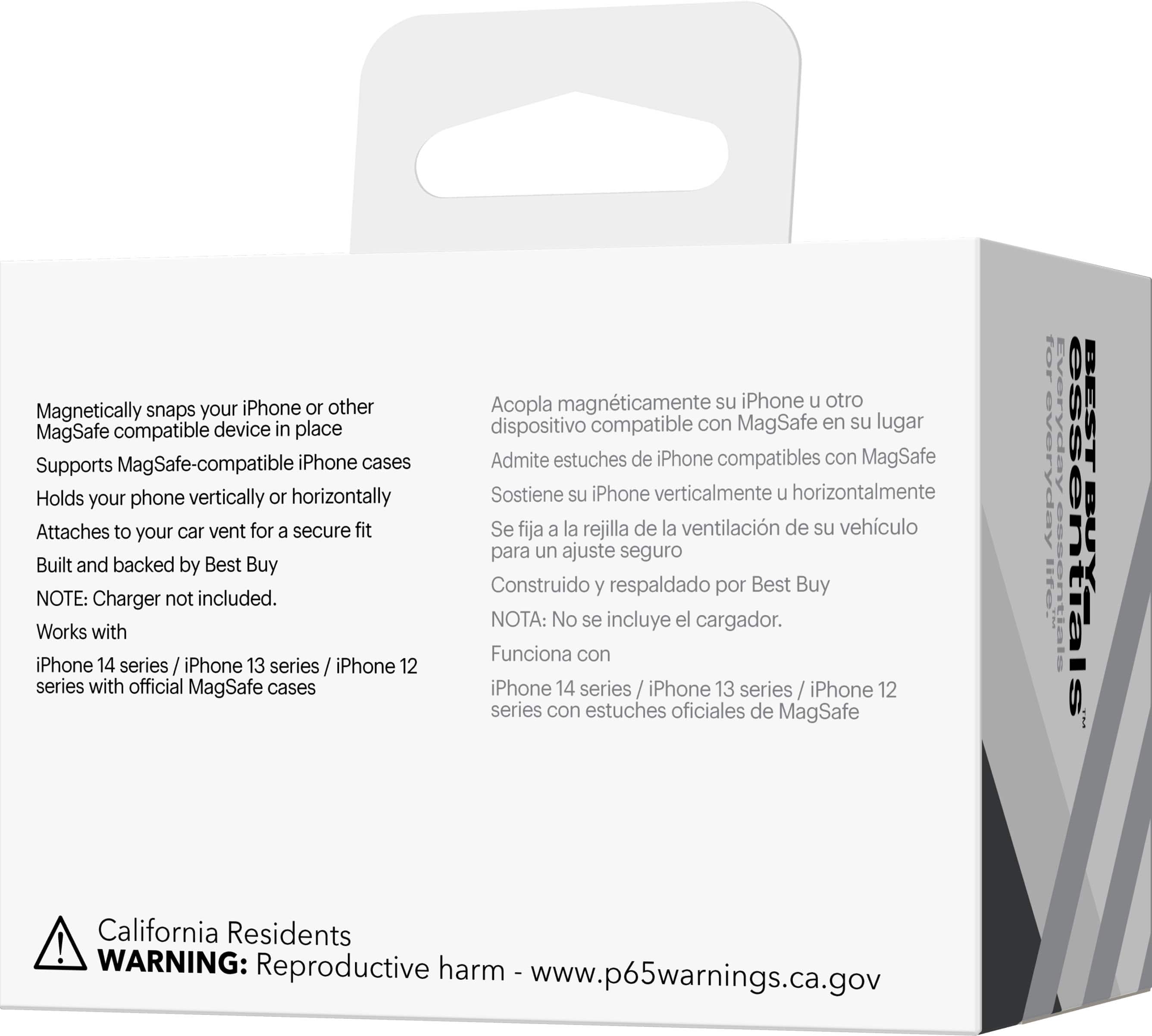 Alt View 13. Best Buy essentials™ - Magnetic Car Vent Mount for iPhone 15/14/13/12 series - Black.