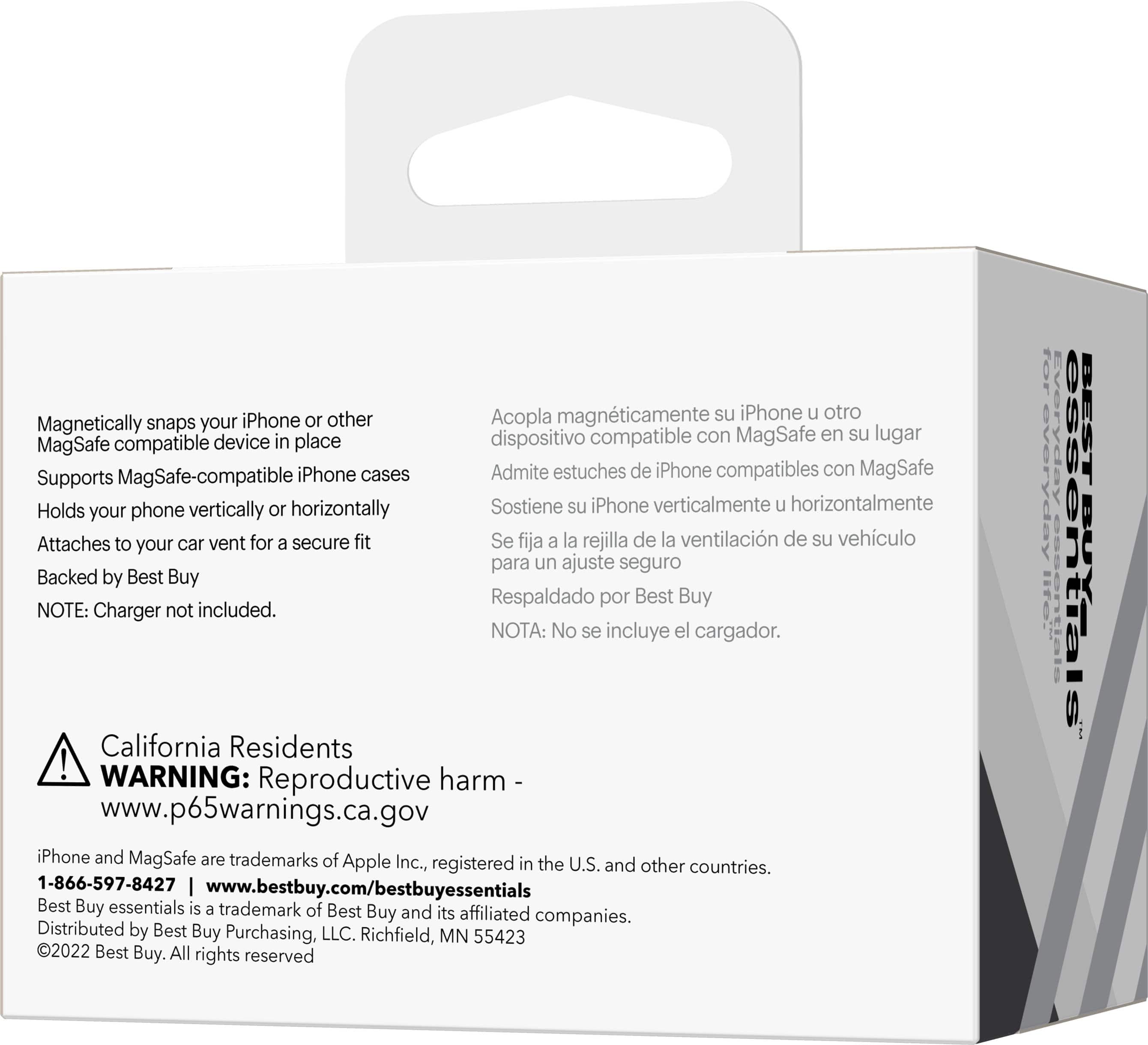 Alt View 22. Best Buy essentials™ - Magnetic Car Vent Mount for iPhone 15/14/13/12 series - Black.