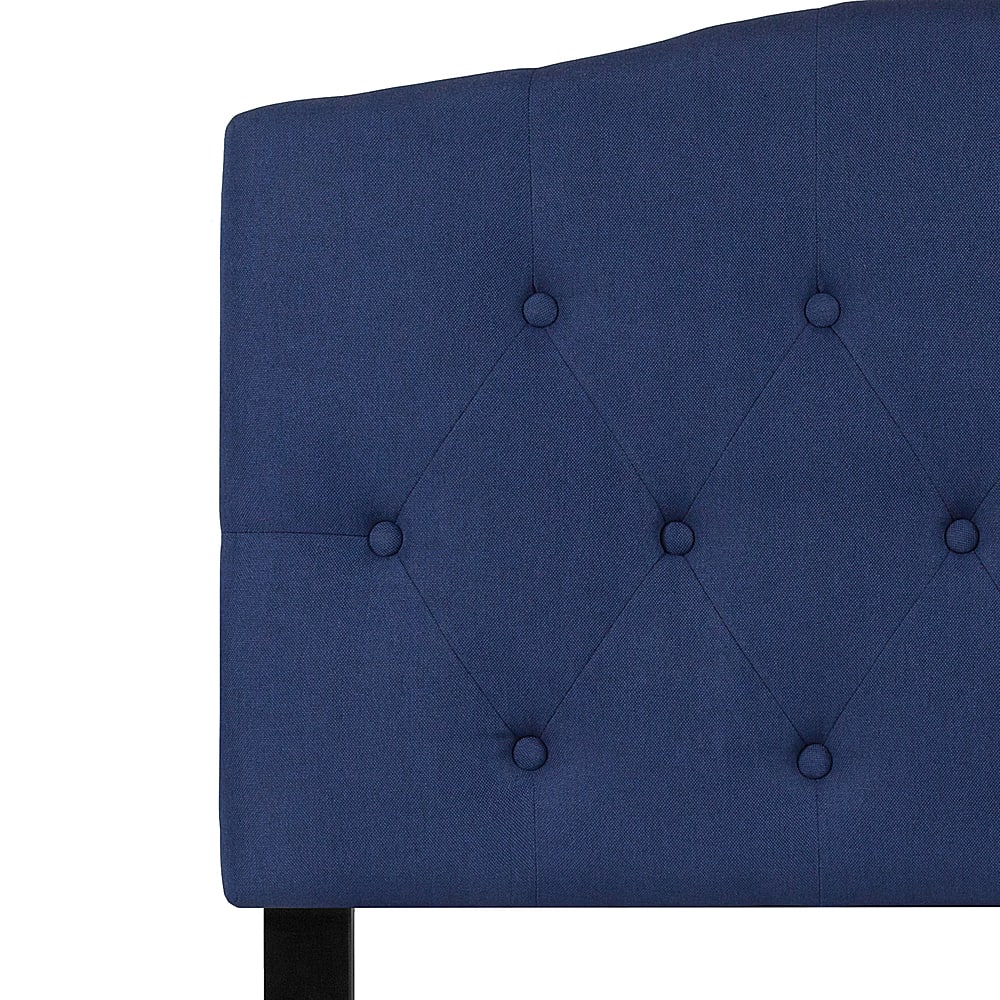Alamont Home Cambridge Arched Button Tufted Upholstered Headboard Navy