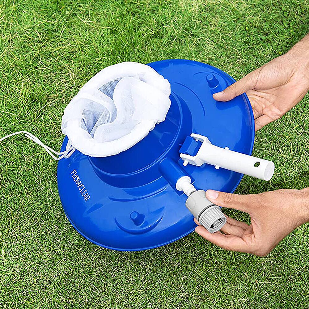 Back. Bestway - Flowclear High Power AquaSuction Pool and Leaf Vacuum with Bag - Blue.