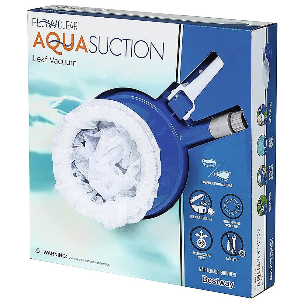 Angle. Bestway - Flowclear High Power AquaSuction Pool and Leaf Vacuum with Bag - Blue.
