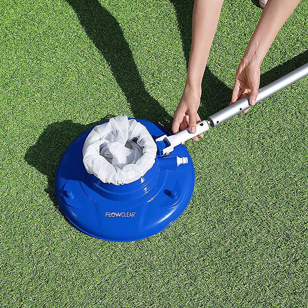 Alt View 3. Bestway - Flowclear High Power AquaSuction Pool and Leaf Vacuum with Bag - Blue.