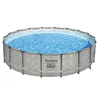 Bestway - Steel Pro MAX 16 Foot Round Above Ground Pool Set with 3 Layer Liner - Front_Zoom