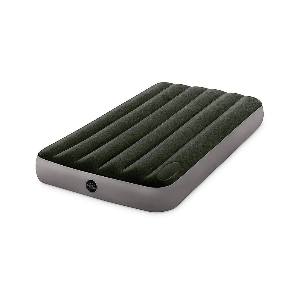 Angle. Intex - Standard Dura Beam Downy Air Mattress Bed with Built In Pump Queen - Gray.