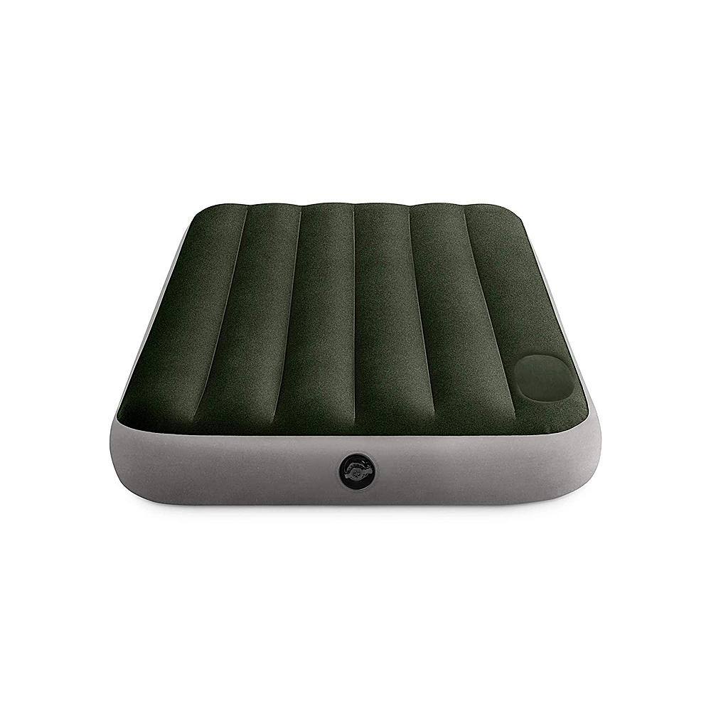 Left. Intex - Standard Dura Beam Downy Air Mattress Bed with Built In Pump Queen - Gray.