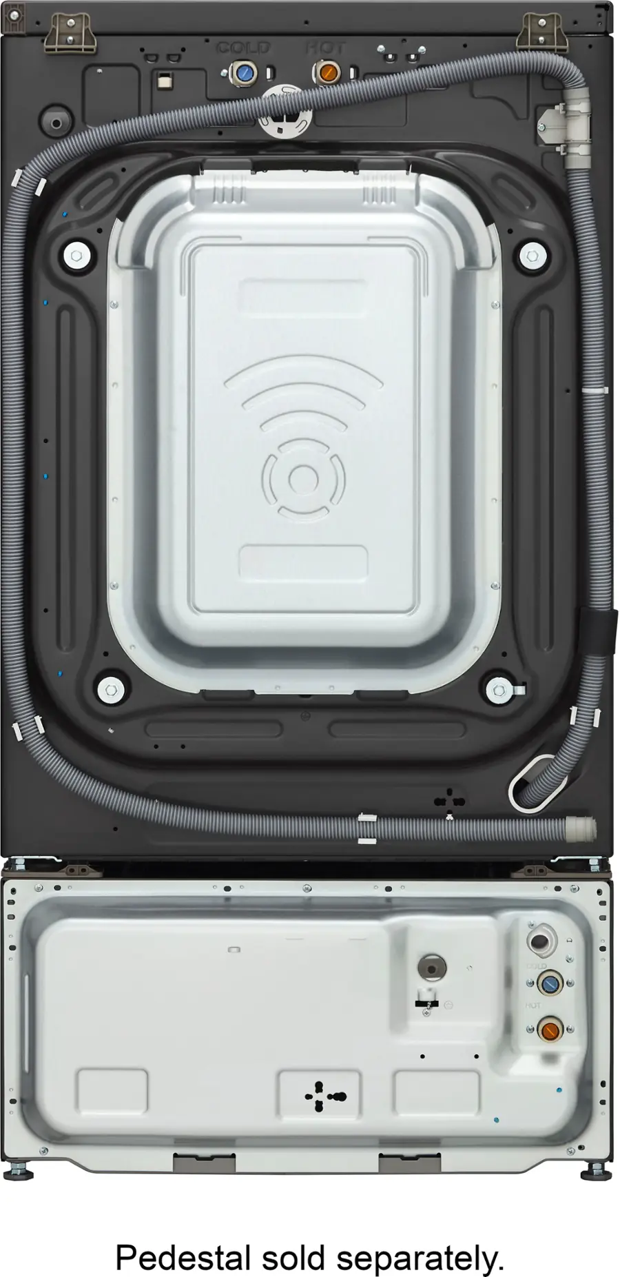 Alt View 35. LG - 5.0 Cu. Ft. High-Efficiency Stackable Smart Front Load Washer with Steam and TurboWash 360 - Black Steel.