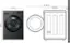 Left. LG - 5.0 Cu. Ft. High-Efficiency Stackable Smart Front Load Washer with Steam and TurboWash 360 - Black Steel.