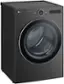 Angle. LG - 7.4 Cu. Ft. Stackable Smart Electric Dryer with TurboSteam - Black Steel.