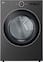 LG - 7.4 Cu. Ft. Stackable Smart Electric Dryer with TurboSteam - Black Steel