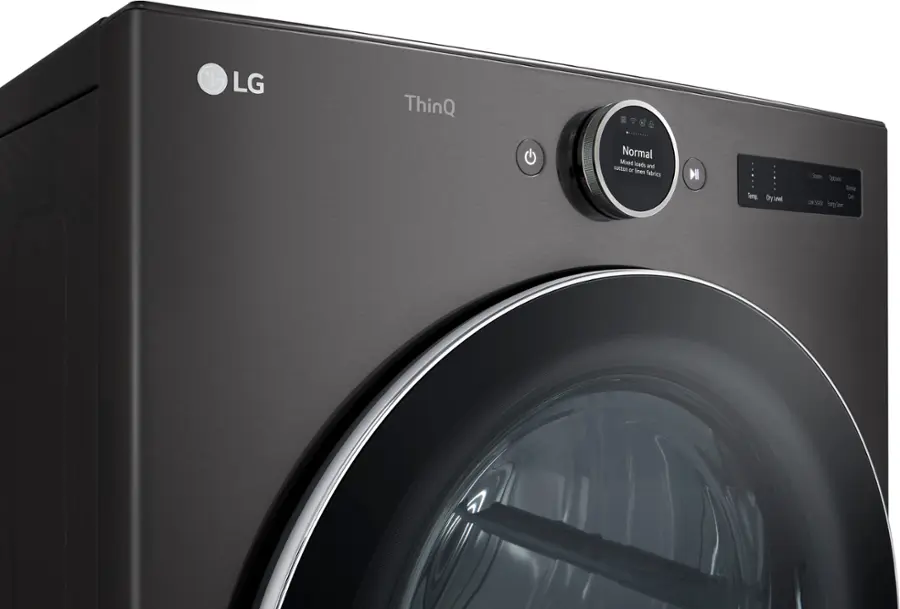 Alt View 20. LG - 7.4 Cu. Ft. Stackable Smart Electric Dryer with TurboSteam - Black Steel.