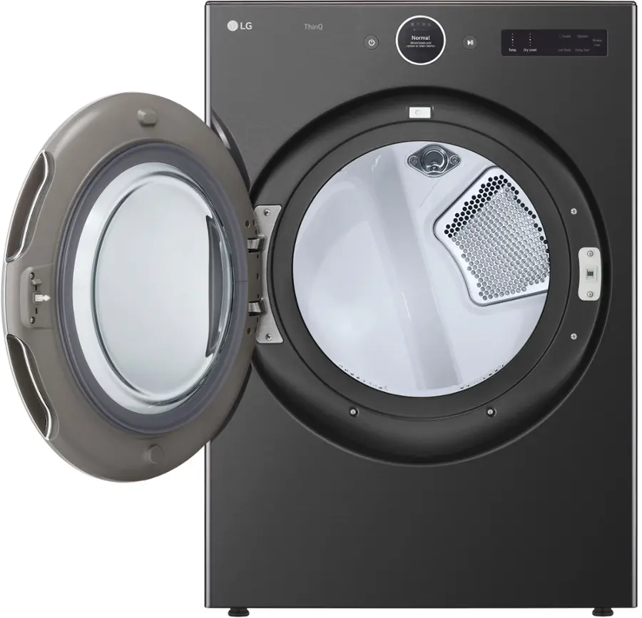 Alt View 16. LG - 7.4 Cu. Ft. Stackable Smart Electric Dryer with TurboSteam - Black Steel.