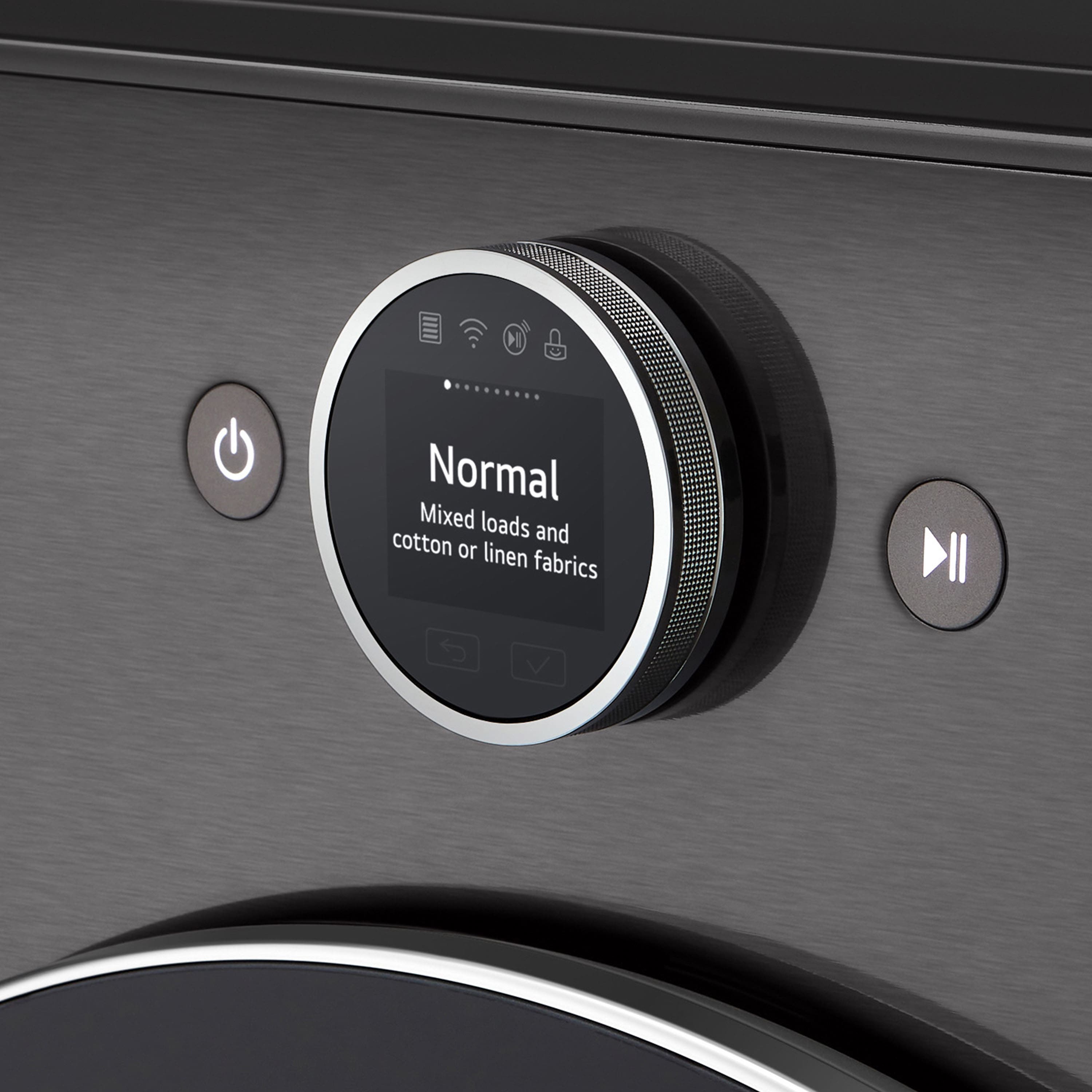 Alt View 23. LG - 7.4 Cu. Ft. Stackable Smart Electric Dryer with TurboSteam - Black Steel.