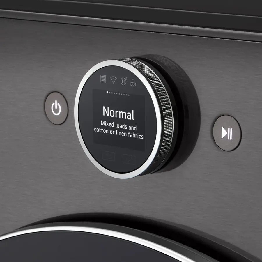 Alt View 23. LG - 7.4 Cu. Ft. Stackable Smart Electric Dryer with TurboSteam - Black Steel.