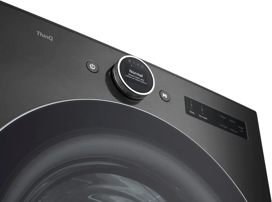 Alt View 19. LG - 7.4 Cu. Ft. Stackable Smart Electric Dryer with TurboSteam - Black Steel.