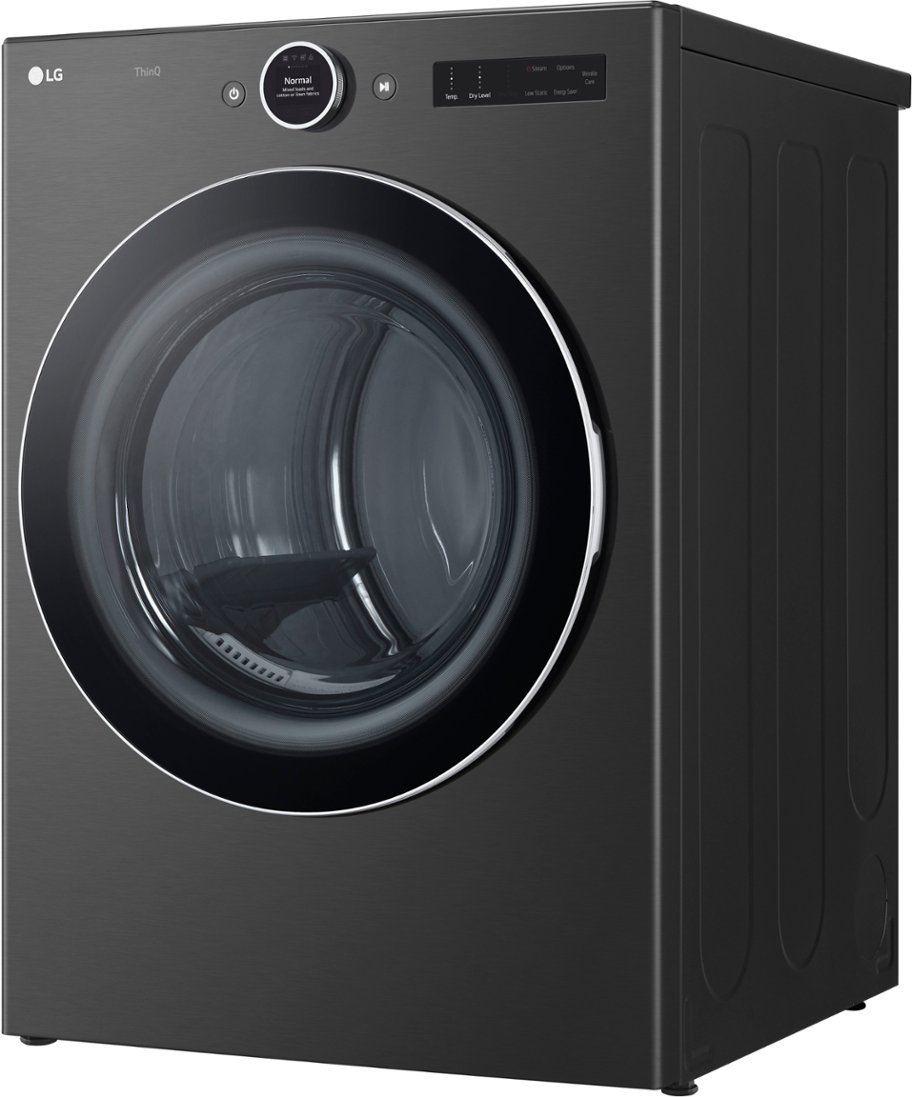 Zoom in on Left Zoom. LG - 7.4 Cu. Ft. Stackable Smart Electric Dryer with TurboSteam - Black Steel.