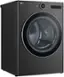 Angle. LG - 7.4 Cu. Ft. Stackable Smart Gas Dryer with TurboSteam - Black Steel.