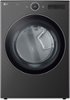 LG - 7.4 Cu. Ft. Stackable Smart Gas Dryer with TurboSteam - Black Steel