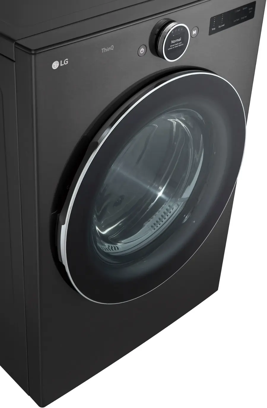 Alt View 23. LG - 7.4 Cu. Ft. Stackable Smart Gas Dryer with TurboSteam - Black Steel.