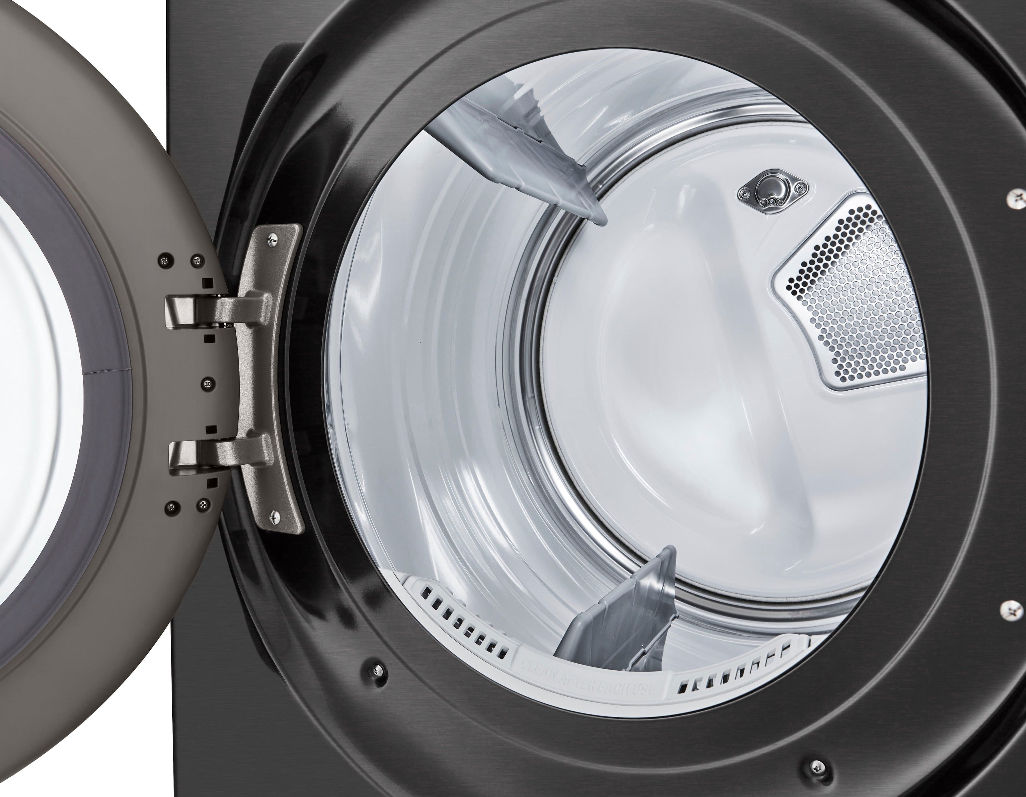 Alt View 24. LG - 7.4 Cu. Ft. Stackable Smart Gas Dryer with TurboSteam - Black Steel.