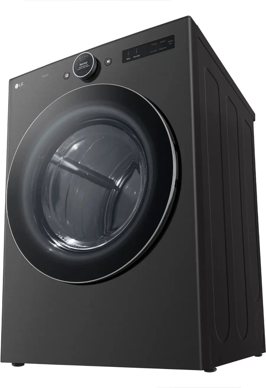 Alt View 17. LG - 7.4 Cu. Ft. Stackable Smart Gas Dryer with TurboSteam - Black Steel.