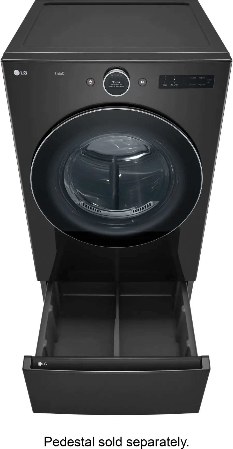 Alt View 31. LG - 7.4 Cu. Ft. Stackable Smart Gas Dryer with TurboSteam - Black Steel.