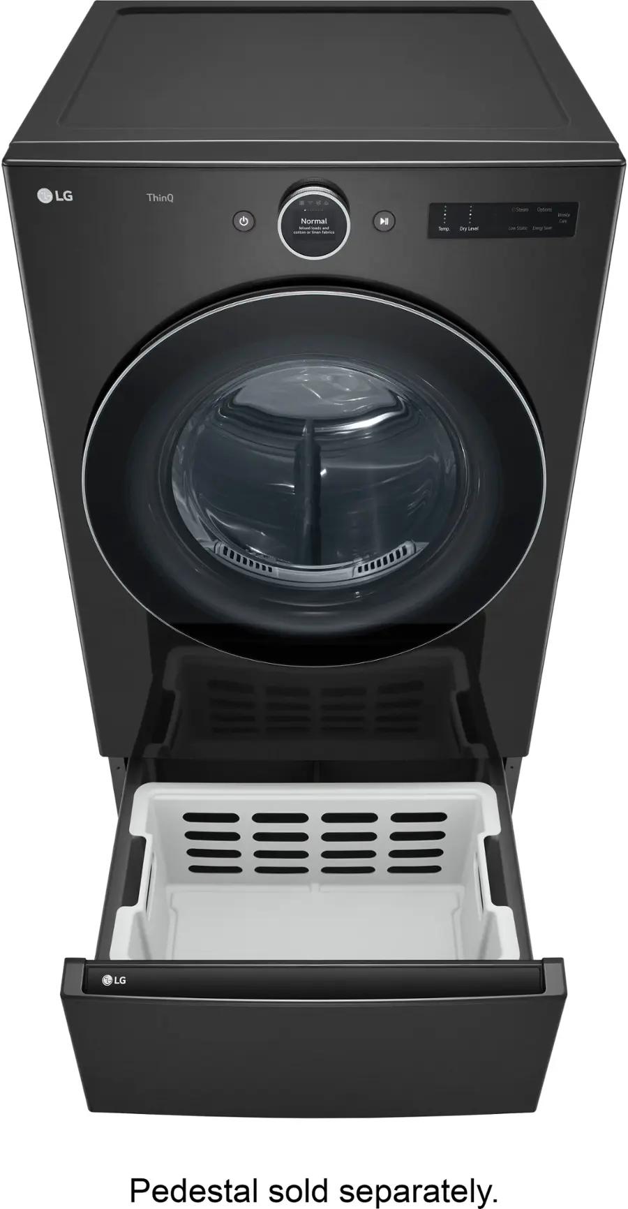 Alt View 32. LG - 7.4 Cu. Ft. Stackable Smart Gas Dryer with TurboSteam - Black Steel.