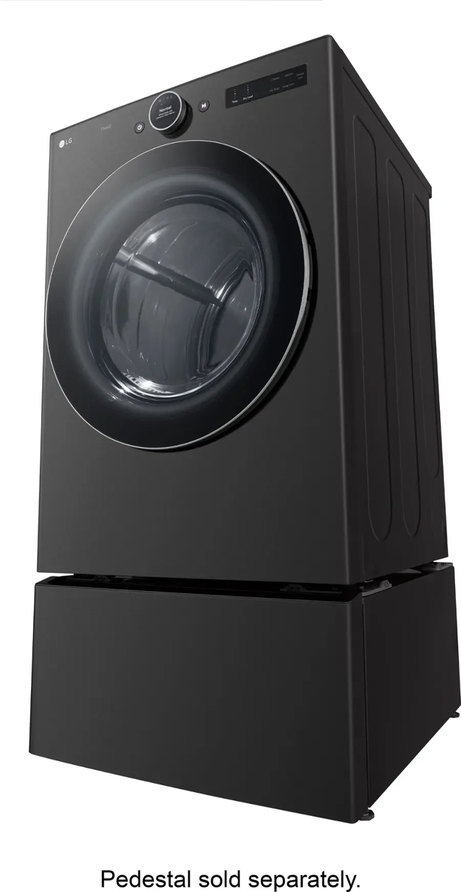 Alt View 34. LG - 7.4 Cu. Ft. Stackable Smart Gas Dryer with TurboSteam - Black Steel.