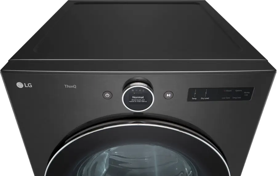 Alt View 20. LG - 7.4 Cu. Ft. Stackable Smart Gas Dryer with TurboSteam - Black Steel.