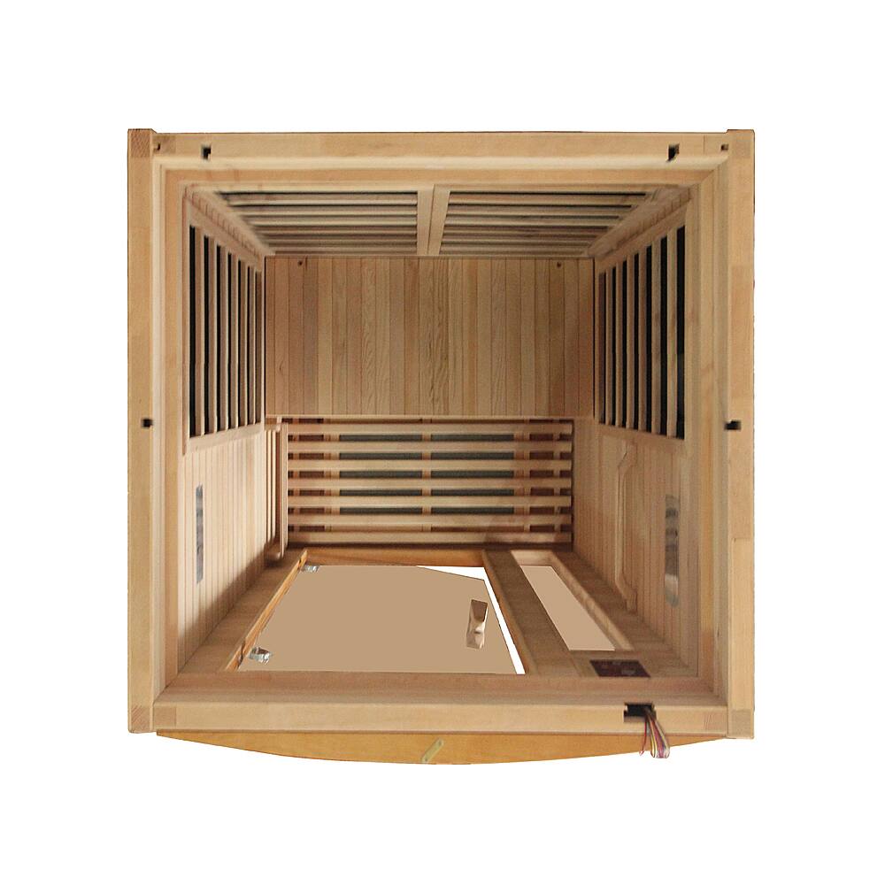Back. Golden Designs - Barcelona 1 to 2 Person Hemlock Wood Low EMF FAR Infrared Sauna For Home - Brown.
