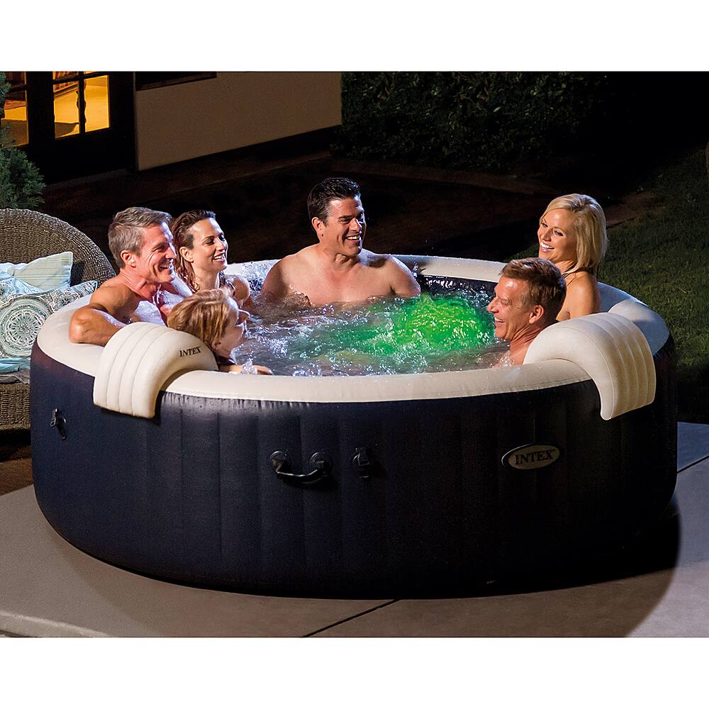 Alt View 1. Intex - PureSpa Plus Portable Inflatable Hot Tub Bubble Jet Spa 85 x 28 in - Blue.