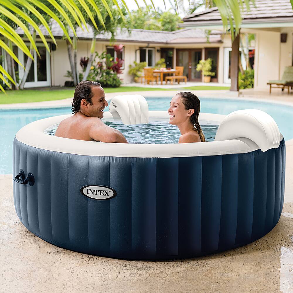 Alt View 2. Intex - PureSpa Plus Portable Inflatable Hot Tub Bubble Jet Spa 85 x 28 in - Blue.