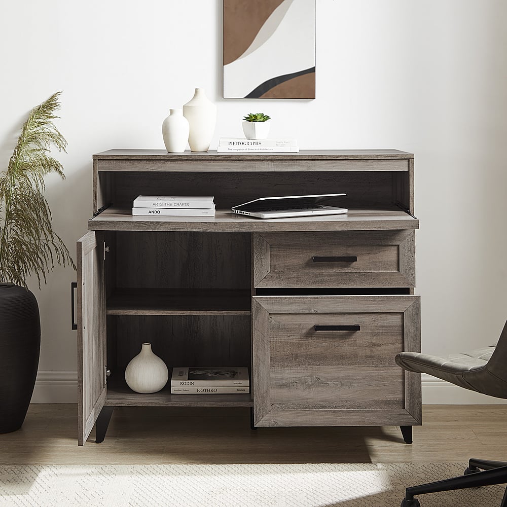 Best Buy: Walker Edison Modern Storage Secretary Desk with Gliding ...