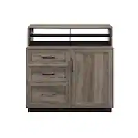 Walker Edison - Modern Adjustable Secretary Desk with Storage - Grey Wash - Front_Zoom