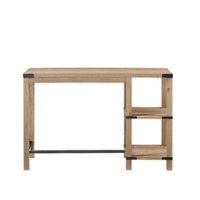 Walker Edison - Modern Farmhouse Metal and Wood Desk - White Oak - Front_Zoom