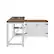 Front. Walker Edison - Modern Farmhouse L-Shaped Adjustable Desk - Brushed White/Rustic Oak.