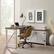 Alt View 12. Walker Edison - Modern Farmhouse L-Shaped Adjustable Desk - Brushed White/Rustic Oak.