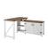 Left. Walker Edison - Modern Farmhouse L-Shaped Adjustable Desk - Brushed White/Rustic Oak.