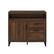 Front. Walker Edison - Modern Storage Secretary Desk with Gliding Shelf - Dark Walnut.