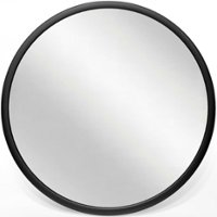 Infinity Instruments - Nera 22 Inch Round Hanging Wall Mirror - Black - Angle_Zoom