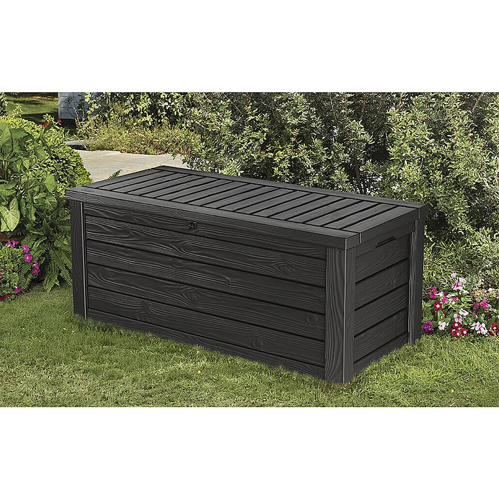 Alt View 14. Keter - Westwood Outdoor Deck Storage Box for Yard Tools 150 Gallon - Gray.