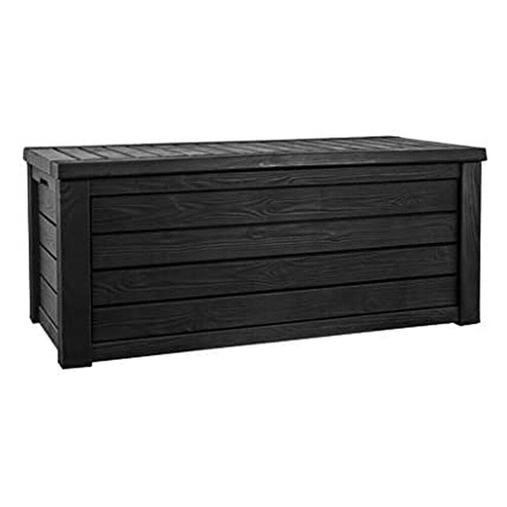 Left. Keter - Westwood Outdoor Deck Storage Box for Yard Tools 150 Gallon - Gray.