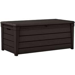 Keter - 120 Gal Patio Deck Box Weatherproof Resin Storage Bench - Brown