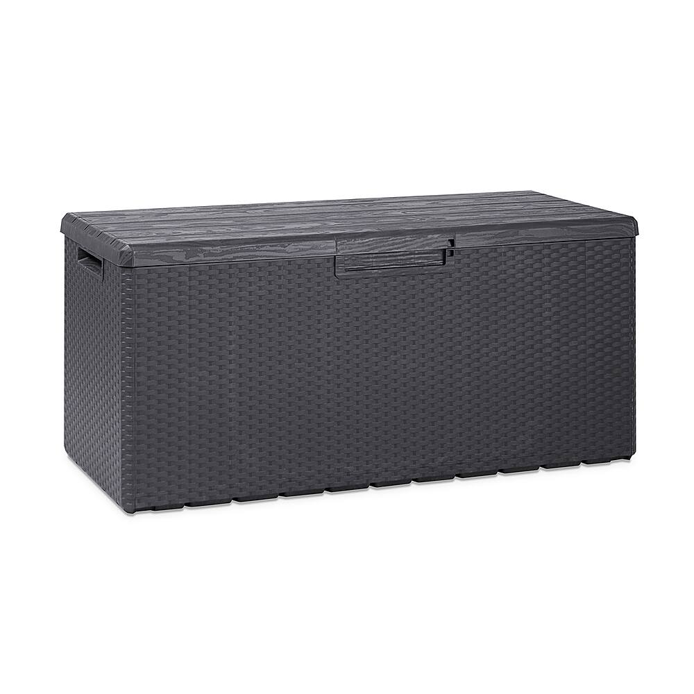 Front. Toomax - Portofino Heavy Duty 90 Gal Novel Resin Outdoor Deck Box, Gray - Gray.