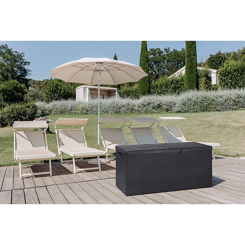 Alt View 13. Toomax - Portofino Heavy Duty 90 Gal Novel Resin Outdoor Deck Box, Gray - Gray.