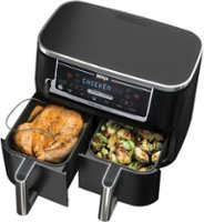 Ninja - Foodi 6-in-1 10-qt. XL 2-Basket Air Fryer with DualZone Technology & Smart Cook System - Black - Front_Zoom