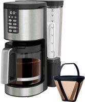Ninja - Programmable XL 14-Cup Coffee Maker PRO, Glass Carafe, Freshness Timer, with Permanent Filter - Black/Stainless Steel - Front_Zoom